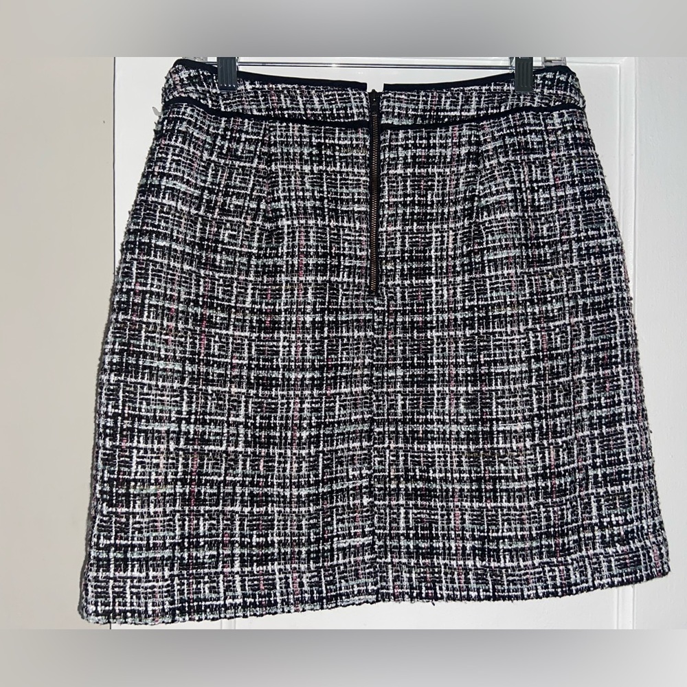 LOFT Tweed Skirt with Pops of Turquoise and Pink - Picture 2 of 5